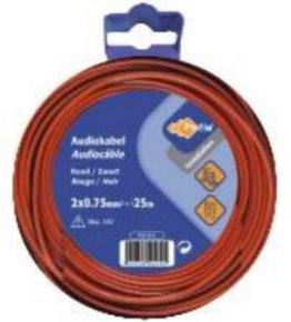 CABLE AUDIO 2x0,75 ROUGE/NOIR - 25 M