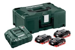 SET DE BATTERIES ET CHARGEUR - METABO - 18 V - 3 X 4 AH