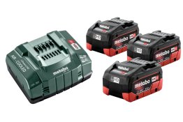 SET DE BATTERIES ET CHARGEUR - METABO - 18 V - 3 X 5,5 AH