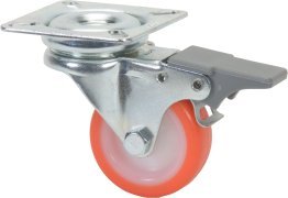 ROUL.POLYU. PIVOT. + FREIN 40X18 CHARGE 60 KG